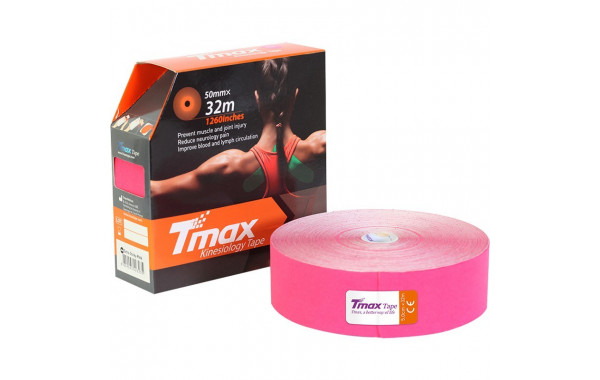 Тейп кинезиологический Tmax 32m Extra Sticky Pink 5 см x 32 м 423235 розовый 600_380