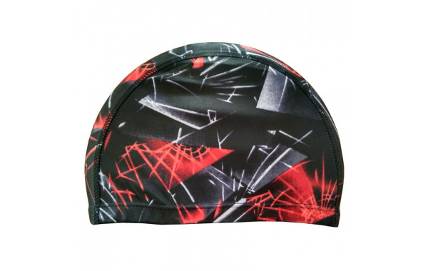 Шапочка для плавания Sportex лайкра R18079 черная с красным 600_380