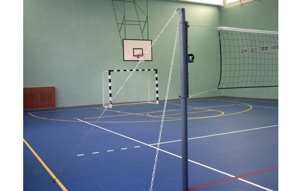 Стойки волейбольные на растяжках Atlet с механическим натяжениям сетки (пара) IMP-A26 600_380