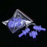 Набор для плавания в zip-lock, беруши и зажим для носа (фиолетовый) Sportex E36868-2
