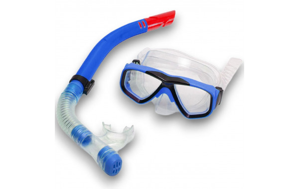Набор для плавания детский Sportex маска+трубка (ПВХ) E41219 синий 600_380