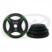 Диск олимпийский, полиуретановый, с 4-мя хватами, цвет черный с ярко зелеными полосами, 5кг Oxide Fitness OWP01 75_75