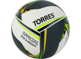 Мяч волейбольный Torres Save V321505 р.5, синт.кожа (ПУ), гибрид, бут.кам, бело-зелено-желный