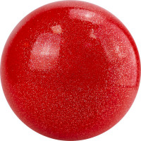 Мяч для художественной гимнастики однотонный d15см AGP-15-02 ПВХ, красный с блестками