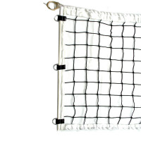 Сетка волейбольная проф., со стержнями D3,1мм, обшитая с 4-х сторон, черная, с тросом Ellada М395В