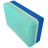 Йога блок Sportex полумягкий 2-х цветный 223х150х76мм E29313-1 синий-бирюзовый