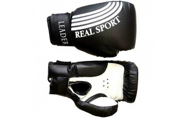 Боксерские перчатки Real Sport Leader черный 8 oz 600_380