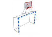 Ворота с баскетбольным щитом из оргстекла Glav с удлиненными штангами и стаканами 7.102-2