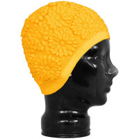 Шапочка для плавания Fashy Latex Ornament Cap, 3102-00-45, латекс, желтый