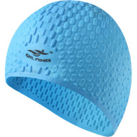 Шапочка для плавания силиконовая Bubble Cap (голубая) Sportex E41545