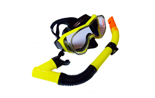 Набор для плавания Sportex взрослый, маска+трубка (ПВХ) E39247-3 желтый 600_380