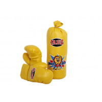 Набор боксерский детский Jabb (мешок 40x15см + пара перчаток) желтый JE-3061