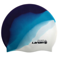 Шапочка плавательная Larsen MC34 белый\синий
