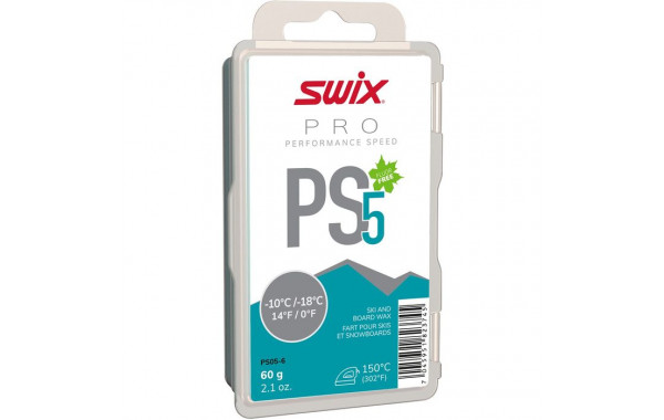 Парафин углеводородный Swix PS5 Turquoise (-10°С -18°С) 60 г. 600_380