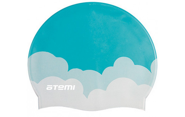 Шапочка для плавания Atemi PSC413 голубая (облака) 600_380