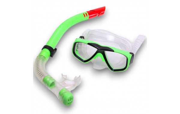 Набор для плавания детский Sportex маска+трубка (ПВХ) E41221 зеленый 600_380