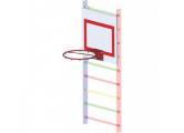 Щит баскетбольный навесной на шведскую стенку с кольцом Dinamika ZSO-002344