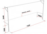 Ворота футбольные Glav с консолью для натяжения сетки, разборные (7,32х2,44 м) 15.100.1 шт
