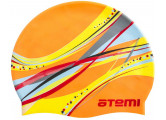 Шапочка для плавания Atemi PSC303 оранжевая(графика) детская