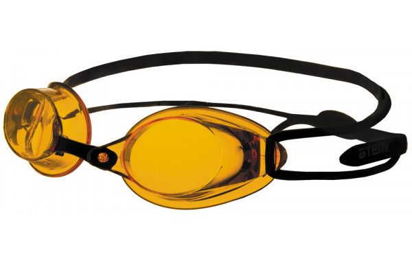 Очки для плавания Atemi стартовые, силикон черный-янтарь R102 600_380