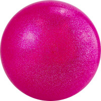 Мяч для художественной гимнастики однотонный d19см AGP-19-01 ПВХ, розовый с блестками