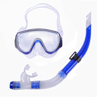 Набор для плавания взрослый Sportex маска+трубка (ПВХ) E39224 синий