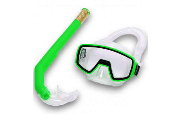 Набор для плавания детский Sportex маска+трубка (ПВХ) E41224 зеленый 600_380