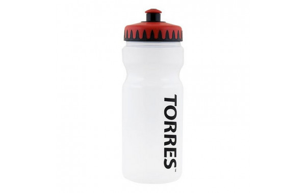 Бутылка для воды Torres 550 мл SS1027 прозрачная, красно-черная крышка 600_380