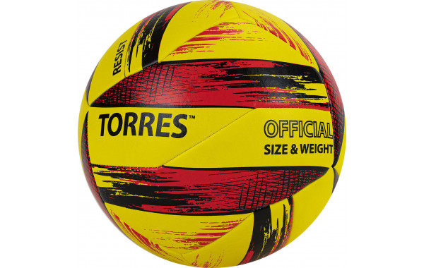 Мяч волейбольный Torres Resist V321305, р.5, синт. кожа (ПУ), гибрид, бут.кам.желто-красно-черный 600_380