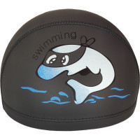 Шапочка для плавания детская Sportex Дельфин (ПУ) E41280 черный