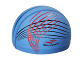 Шапочка для плавания Sportex с принтом полоски, ПУ E36890-1 синий