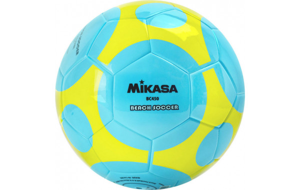Мяч для пляжного футбола Mikasa BC450, р.5, голубо-желтый 600_380