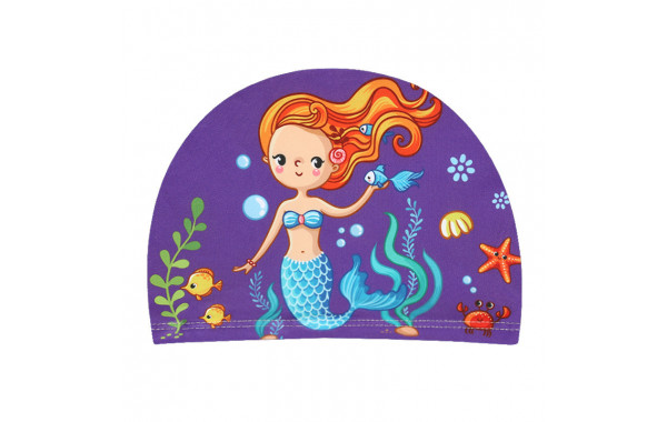 Шапочка для плавания детская текстиль (Русалка) Sportex E41247 600_380