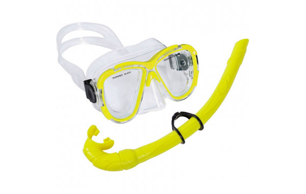 Набор для плавания взрослый Sportex маска+трубка (ПВХ) E39231 желтый 600_380
