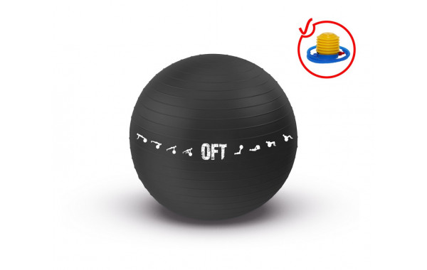 Гимнастический мяч Original Fit.Tools FT-GBPRO-75BK (75 см) коммерч, черный 600_380