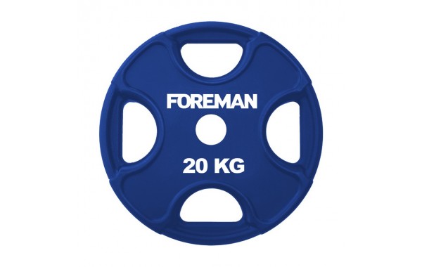 Диск олимпийский обрезиненный Foreman PRR, 20 кг PRR-20KG Синий 600_380