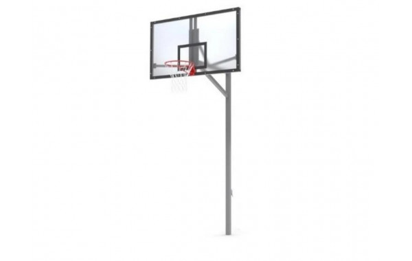 Стойка баскетбольная уличная упрощенная со щитом из оргстекла, кольцом и сеткой Spektr Sport 600_380