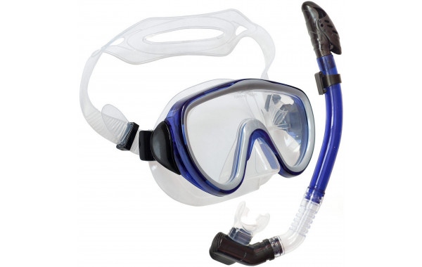 Набор для плавания взрослый Sportex маска+трубка (Силикон) E39241 синий 600_380