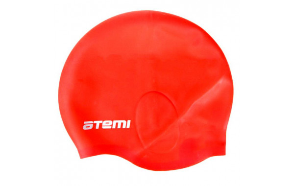 Шапочка для плавания Atemi силикон (c ушами), EC102 красная 600_380
