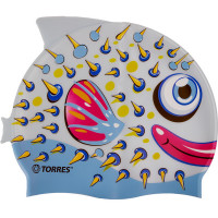 Шапочка для плавания детская Torres Junior, силикон SW-12206BF серо-голубой