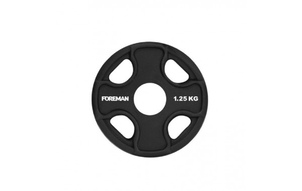 Диск олимпийский обрезиненный Foreman PRR, 1,25 кг PRR-1.25KG Черный 600_380