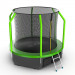 Батут с внутренней сеткой и лестницей EVO Jump Cosmo 8ft + нижняя сеть, зеленый 75_75