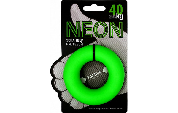 Эспандер кистевой Fortius Neon 40 кг H180701-40FG зеленый 600_380
