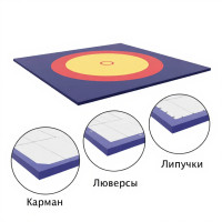 Борцовский ковер 10х10м 2-3 цвета сэндвич "комбинированные" 4см DSFight