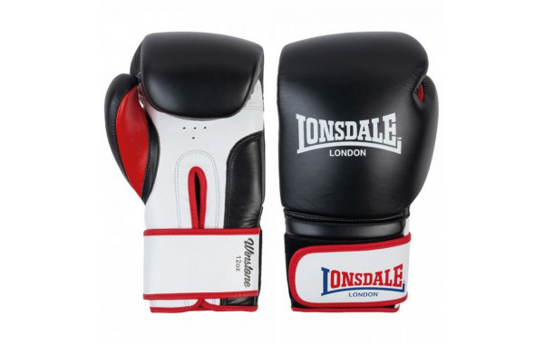 Перчатки тренировочные 16oz Lonsdale Winestone 160001 16 BK/WHT/RD черный\белый\красный 600_380