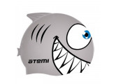 Шапочка для плавания Atemi FC203 силикон, рыбка серебряный