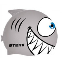 Шапочка для плавания Atemi FC203 силикон, рыбка серебряный