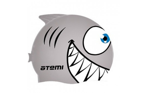 Шапочка для плавания Atemi FC203 силикон, рыбка серебряный 600_380