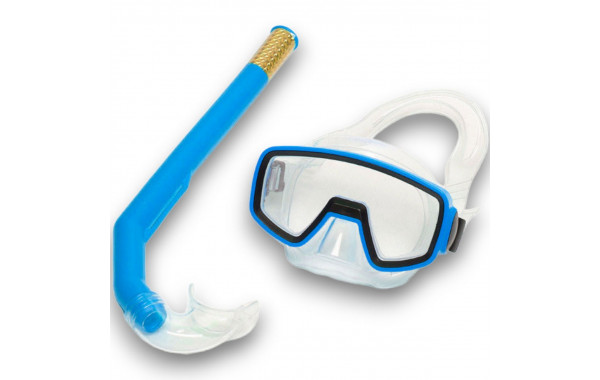 Набор для плавания детский Sportex маска+трубка (ПВХ) E41222 синий 600_380