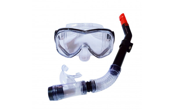 Набор для плавания Sportex взрослый, маска+трубка (ПВХ) E39248-4 черный 600_380